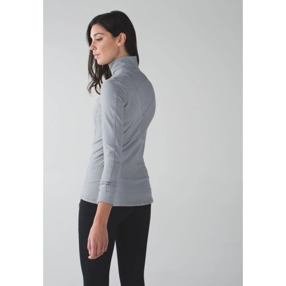 Lululemon Women's Kanto Catch Me 1/2 Zip Top Heather White Slate grey Size 8 - Picture 2 of 16